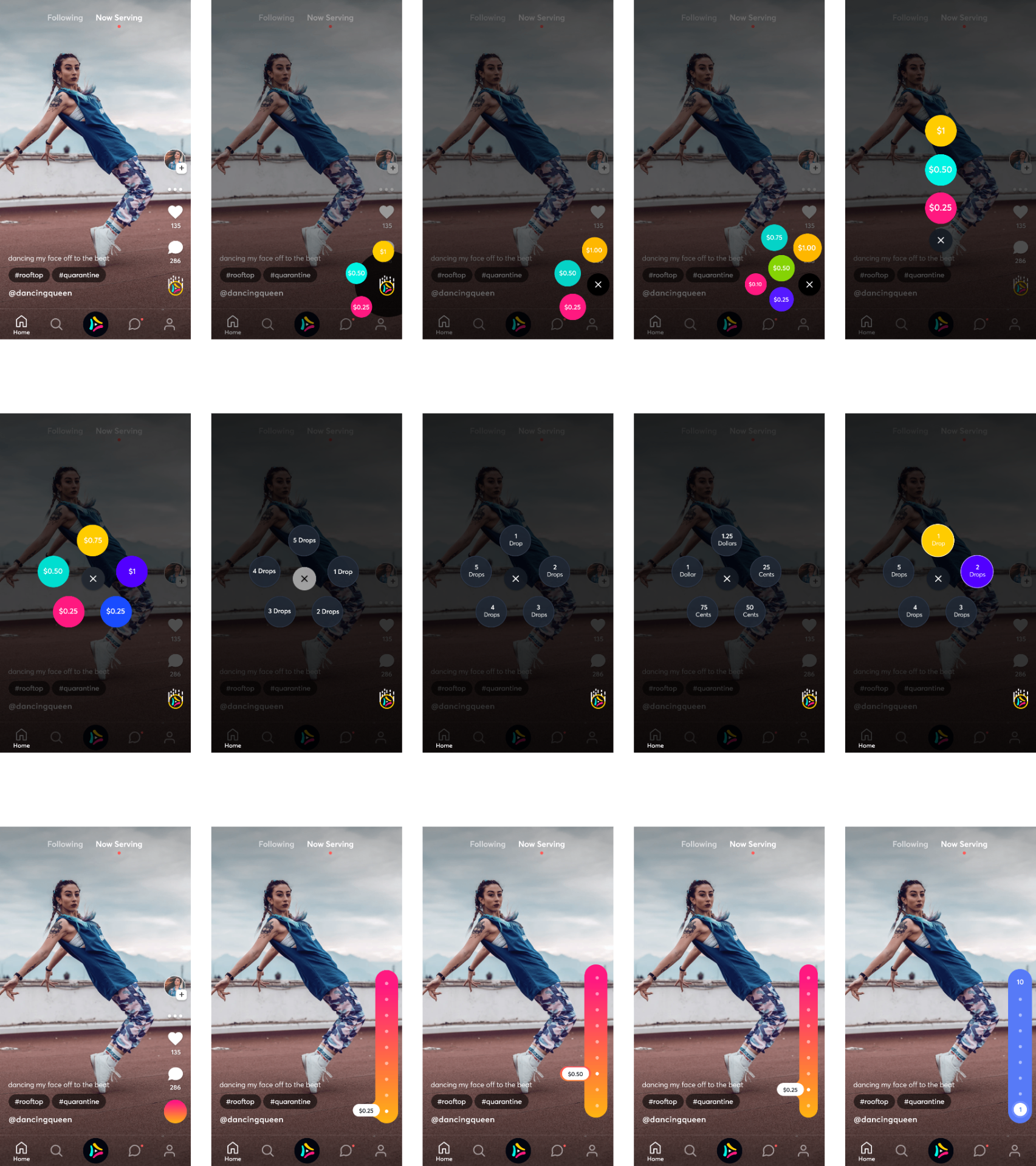 Drops feature design iterations